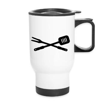 Barbecue - Thermal mug with handle - white - Front