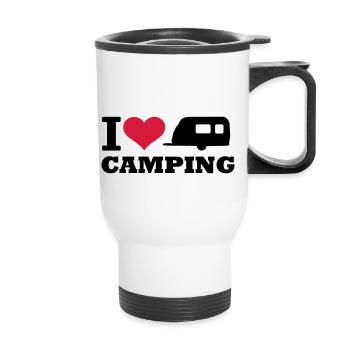 Camping - Thermal mug with handle - white - Front