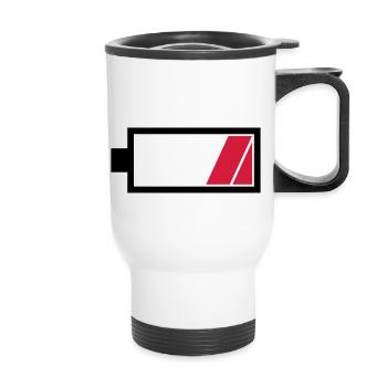 Battery empty - Thermal mug with handle - white - Front