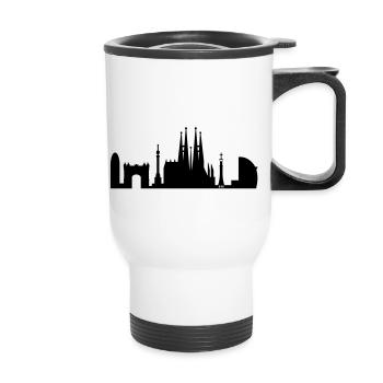 Skyline Barcelona Espagne - Tasse isotherme avec poignée - blanc - Devant