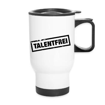 Talentfrei Stempel - Thermobecher mit Tragegriff - Weiß - Vorne