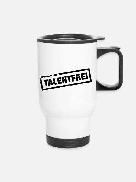 Talentfrei Stempel - Thermobecher mit Tragegriff - Weiß