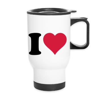 i_love - Thermobecher mit Tragegriff - Weiß - Vorne