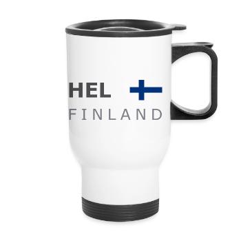HEL FINLAND dark-lettered 400 dpi - Tasse isotherme avec poignée - blanc - Devant