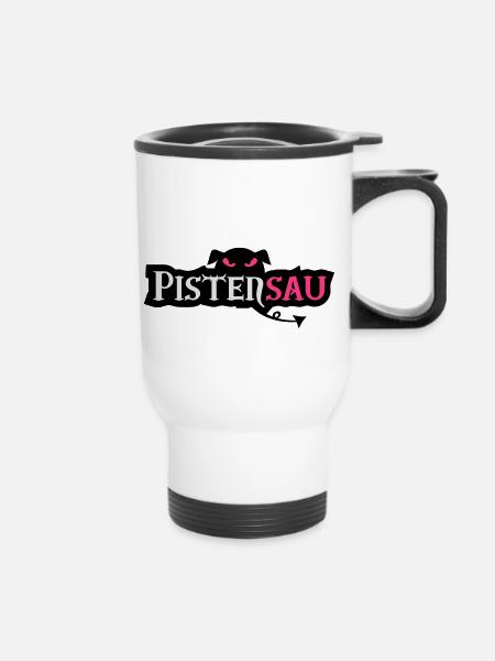 pistensau - Thermobecher mit Tragegriff - Weiß