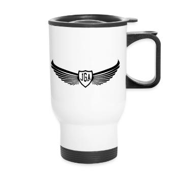 JGA célébrations stag party emblème 1c - Tasse isotherme avec poignée - blanc - Devant