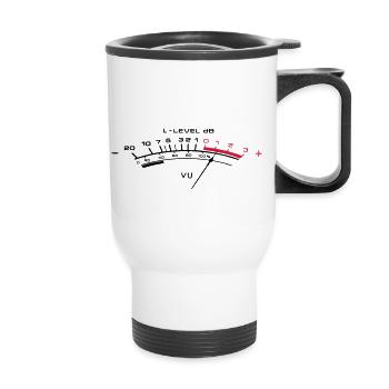 vu meter t-shirt - Thermal mug with handle - white - Front