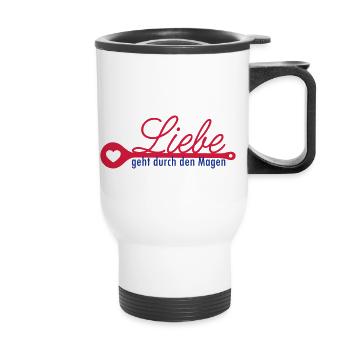amour de l'estomac - Tasse isotherme avec poignée - blanc - Devant