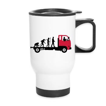 evolution_of_man_trucker_112013_a_2c - Thermobecher mit Tragegriff - Weiß - Vorne