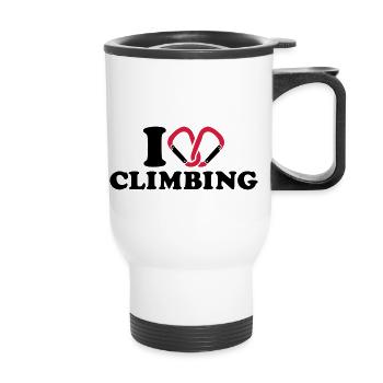 I love Climbing - Thermal mug with handle - white - Front