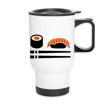 Sushi - Thermobecher mit Tragegriff - Weiß - Vorne