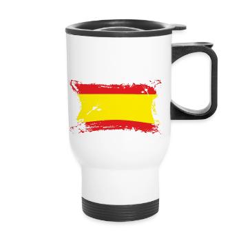 España / Spanien / Spanish Flag - Thermobecher mit Tragegriff - Weiß - Vorne