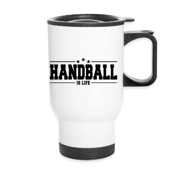 handball is life 1 - Thermal mug with handle - white - Front