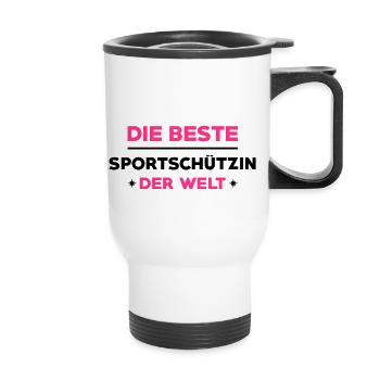 Sportschießen Schützen Sportschütze Sportschützin - Thermobecher mit Tragegriff - Weiß - Vorne