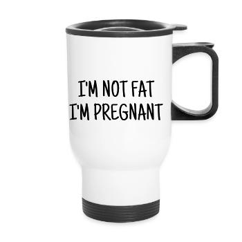 Fat - Chubby - Sport - Diet - Humor - Plump - Joke - Thermal mug with handle - white - Front