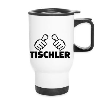Tischler - Thermobecher mit Tragegriff - Weiß - Vorne