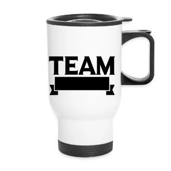 Team Banner - Tasse isotherme avec poignée - blanc - Devant