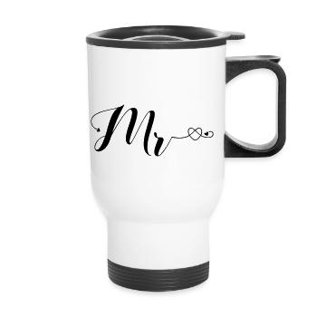mr_heart_12 - Tasse isotherme avec poignée - blanc - Devant