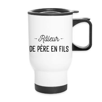 idée cadeau père fils râleur de père en fils - Tasse isotherme avec poignée - blanc - Devant