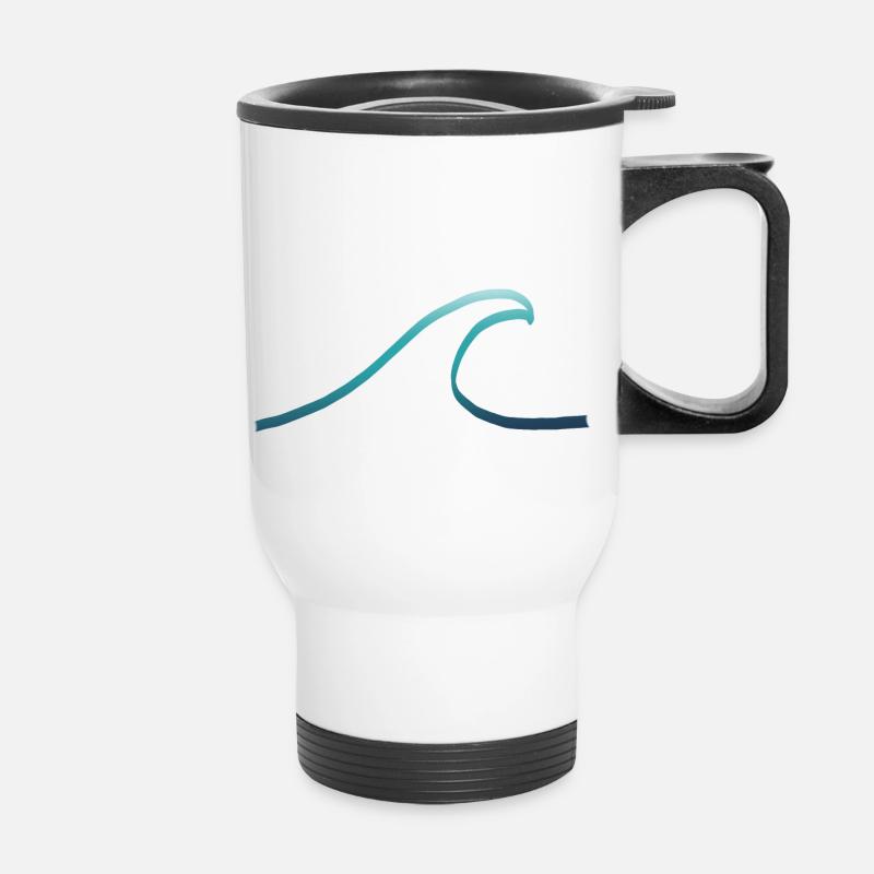 Turquoise wave - Thermal mug with handle - white