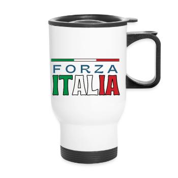 Forza Italia Football Fans - Thermobecher mit Tragegriff - Weiß - Vorne
