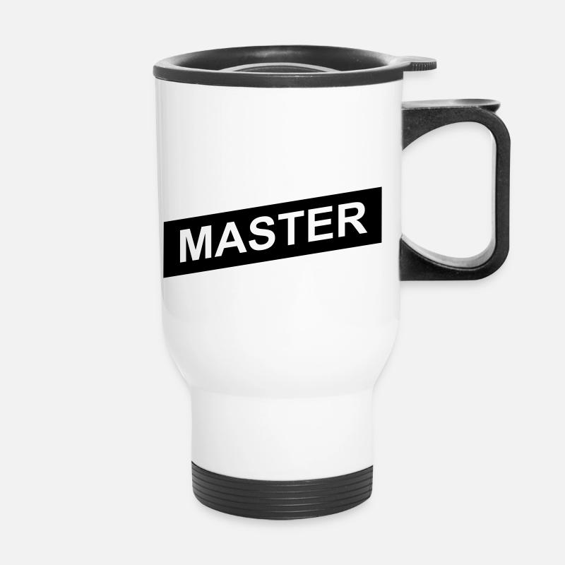 master black up - Thermobecher mit Tragegriff - Weiß