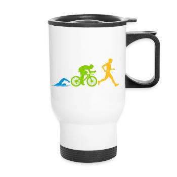 Sport Triathlon Competition - Thermal mug with handle - white - Front