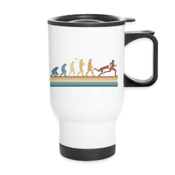 Rugby Ball Sport Player Retro Evolution Rugby Team - Thermal mug with handle - white - Front