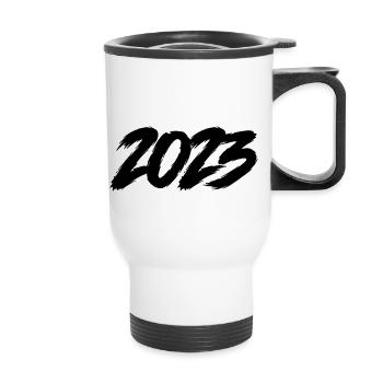 2023 - Thermobecher mit Tragegriff - Weiß - Vorne