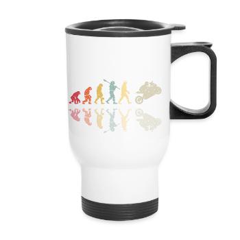 Moto Evolution Vintage Superbike Biker - Tasse isotherme avec poignée - blanc - Devant
