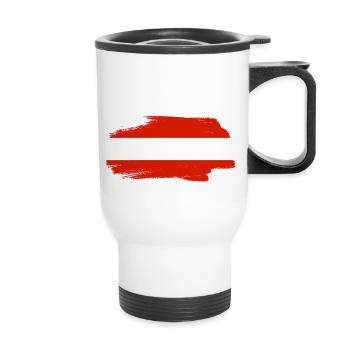 Austria Flag Austria Austrian Flag AT - Thermal mug with handle - white - Front