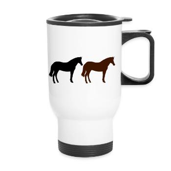 horses - Thermal mug with handle - white - Front