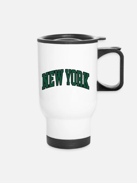 New York - Thermobecher mit Tragegriff - Weiß