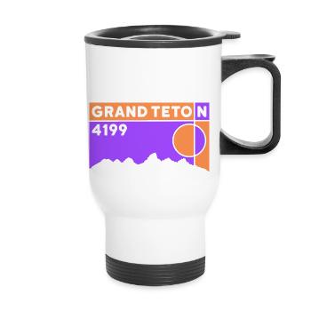 Grand Teton Finisher randonnée Wyoming cadeau souvenir - Tasse isotherme avec poignée - blanc - Devant
