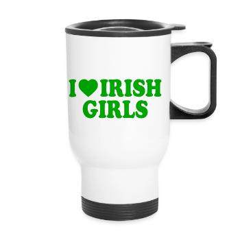 I love irish girls - Thermal mug with handle - white - Front