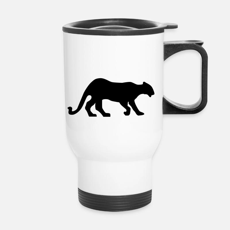 panther_schwarz_20 - Tasse isotherme avec poignée - blanc