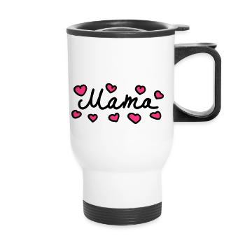 Mama - Heart - 2 - Thermal mug with handle - white - Front