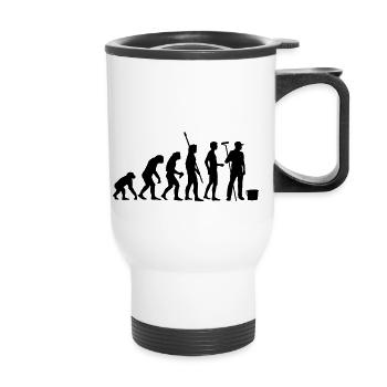 evolution_maler_b - Thermobecher mit Tragegriff - Weiß - Vorne