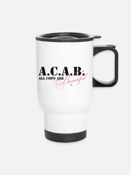 Up2u_ACAB_black - Thermobecher mit Tragegriff - Weiß