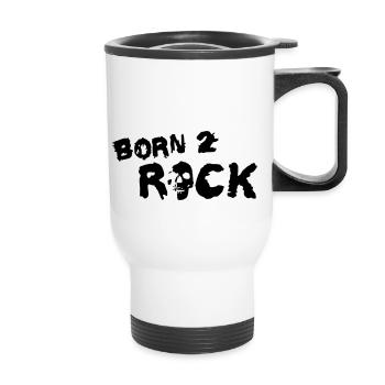 born_2_rock_b_1c - Thermobecher mit Tragegriff - Weiß - Vorne
