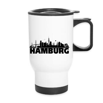 Hamburg 04 - Thermal mug with handle - white - Front