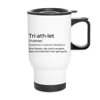 Triathlet - Thermobecher mit Tragegriff - Weiß - Vorne