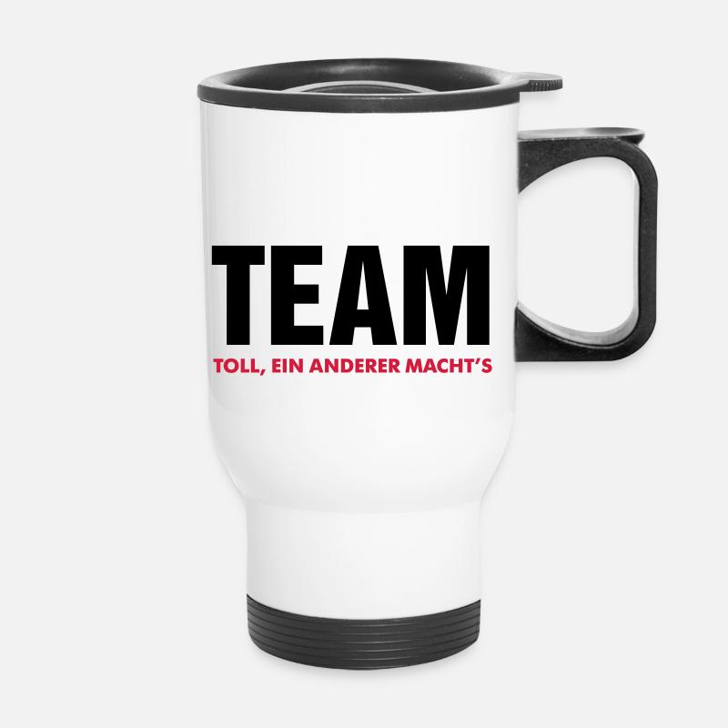 great team makes another's crew team player - Thermal mug with handle - white