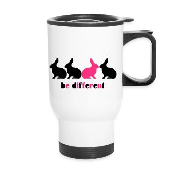 Be different Bunny Rabbit Unique Unique 2c - Thermal mug with handle - white - Front