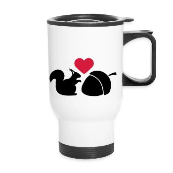 Squirrel Nut Love - Thermobecher mit Tragegriff - Weiß - Vorne