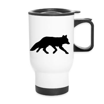 rotfuchs red fox clever schlauer smarter wildnis - Tasse isotherme avec poignée - blanc - Devant