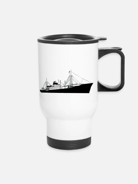 Schiff - MS F. Freiligrath - Thermobecher mit Tragegriff - Weiß