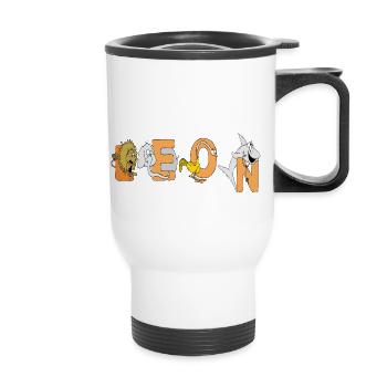 Leon - Thermobecher mit Tragegriff - Weiß - Vorne