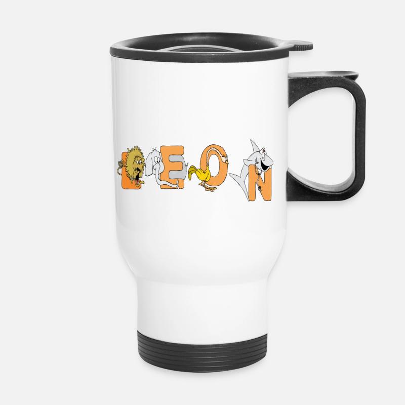 Leon - Thermobecher mit Tragegriff - Weiß