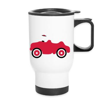 jouet voiture enfants amusement rouleau bambin bebe - Tasse isotherme avec poignée - blanc - Devant